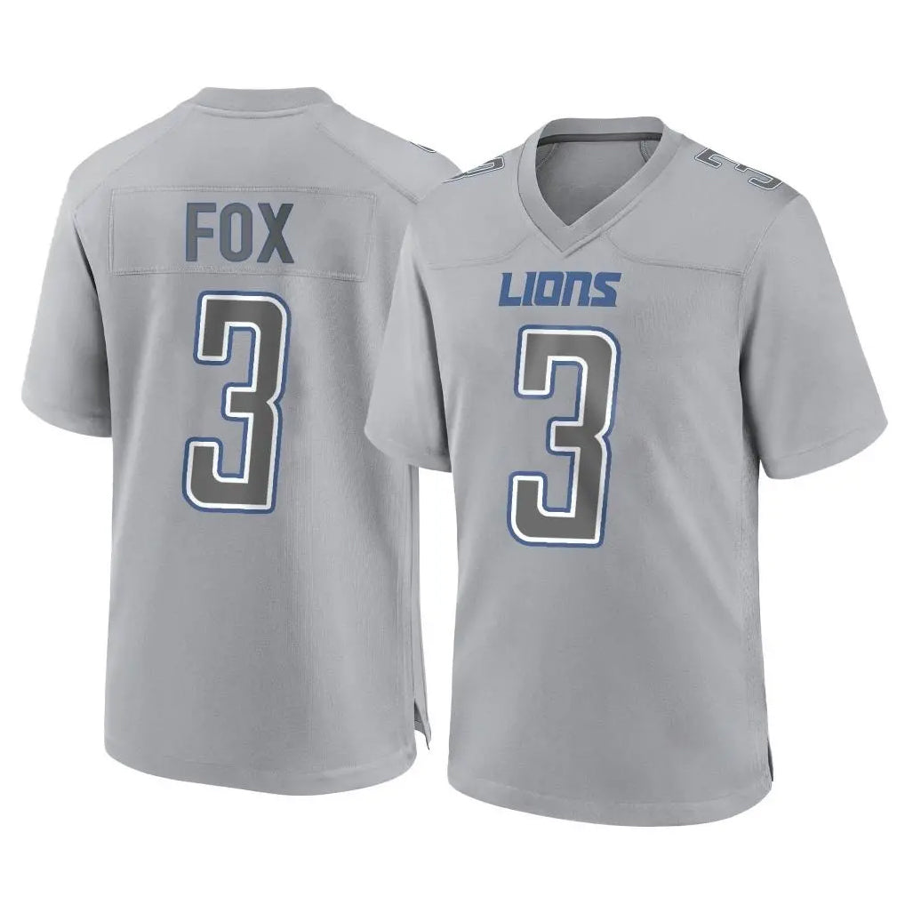 D.Lions #3 Jack Fox Player Gray Atmosphere Fashion Home Game Ldoa Stitched Jerseys