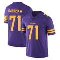 M.Vikings #71 Christian Darrisaw Player Purple Limited Color Rush Home Game Ldoa Stitched Jerseys
