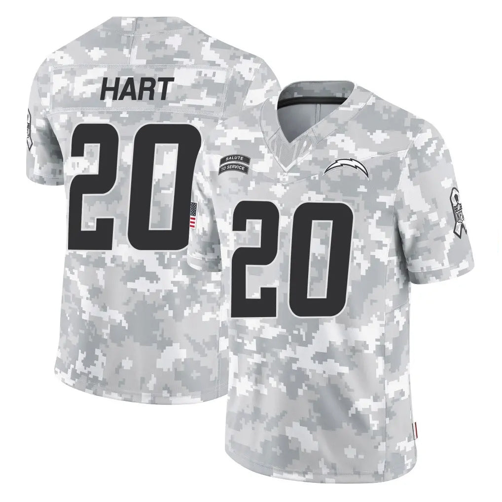 LA.Chargers #20 Cam Hart Player Arctic Camo Salute To Service Limited Game Ldoa Stitched Jerseys