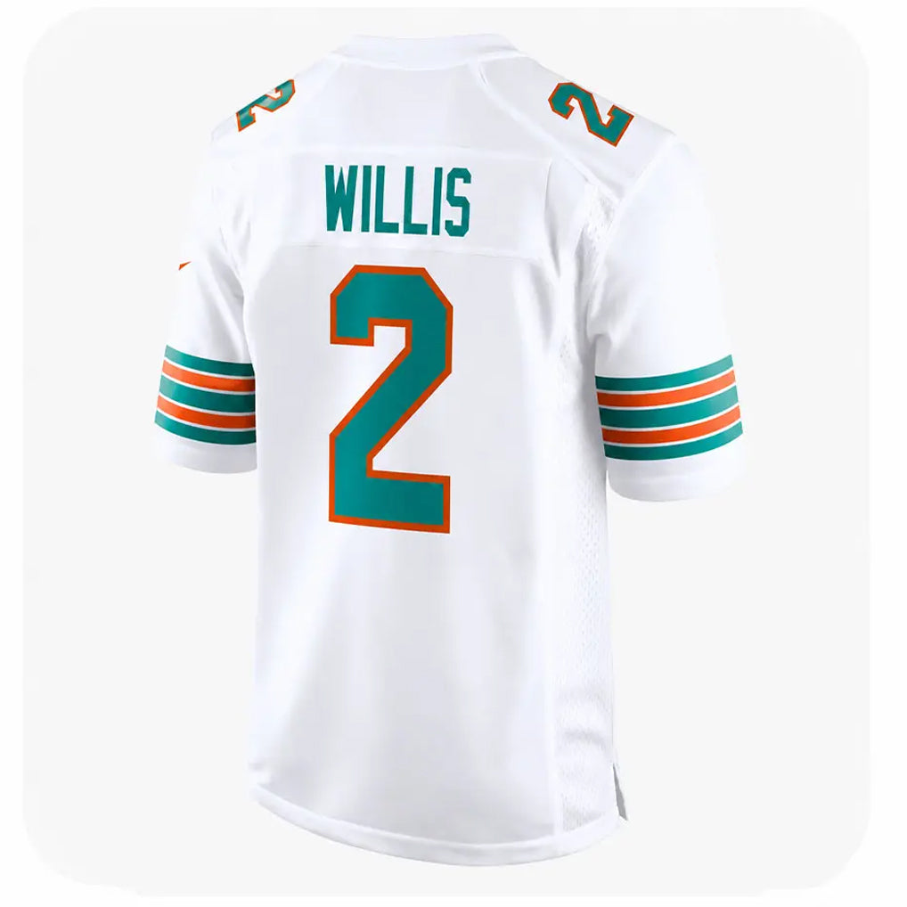 M.Dolphins #2 Malik Willis Player White Limited Home Game Ldoa Stitched Jerseys