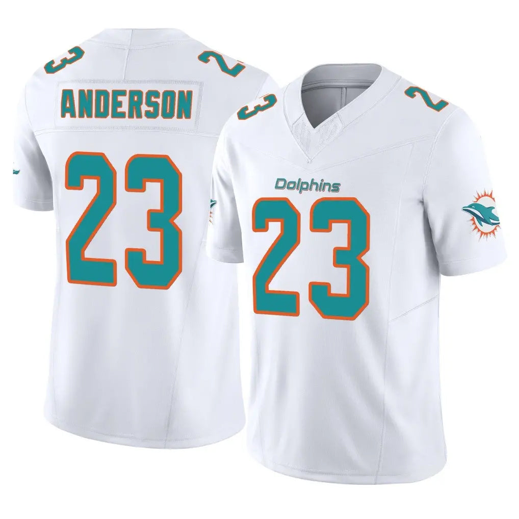 M.Dolphins #23 Zayne Anderson Player White Limited Vapor F.U.S.E. Home Game Ldoa Stitched Jerseys