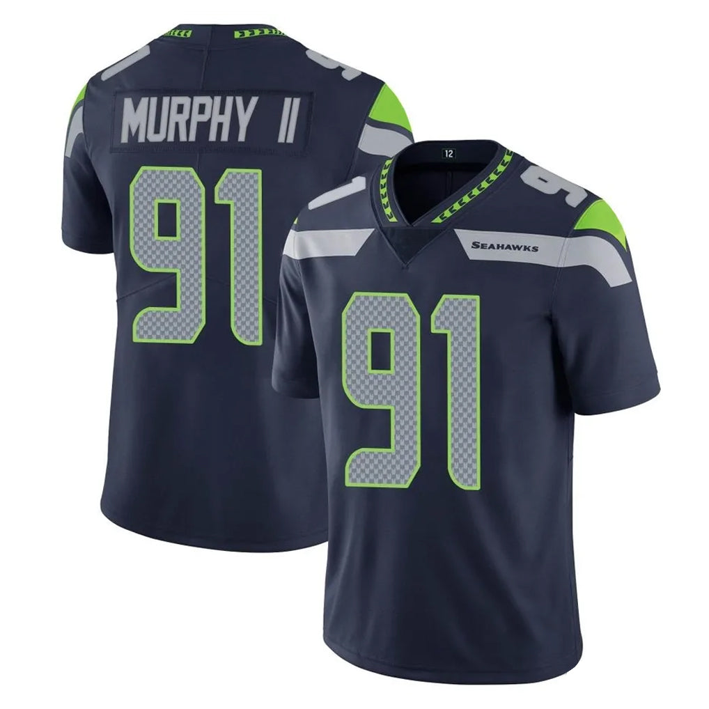 S.Seahawks #91 Byron Murphy II Player Navy Limited Vapor Untouchable Home Game Ldoa Stitched Jerseys