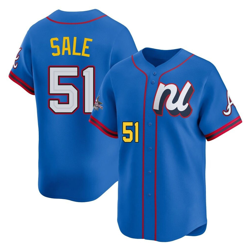 A.Braves #51 Chris Sale Player Royal National League All-Star Edition Game Ldoa Stitched Jerseys