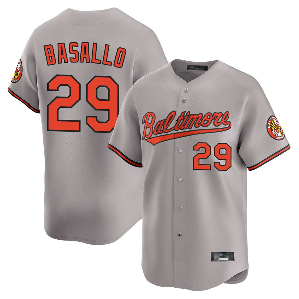 B.Orioles #29 Samuel Basallo Player Gray Limited Home Game Ldoa Stitched Jerseys