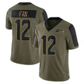 S.Seahawks #12 12th Fan Player Olive Salute To Service Limited Game Ldoa Stitched Jerseys