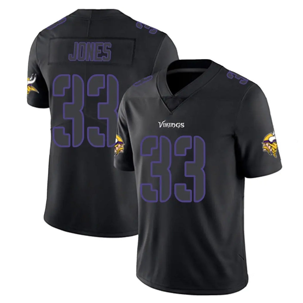 M.Vikings #33 Aaron Jones Sr. Player Black Impact LImited Home Game Ldoa Stitched Jerseys