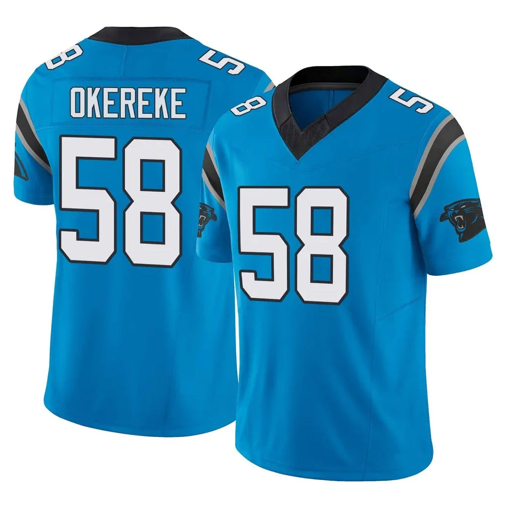 C.Panthers #58 Bobby Okereke Player Blue Vapor F.U.S.E. Limited Home Game Ldoa Stitched Jerseys