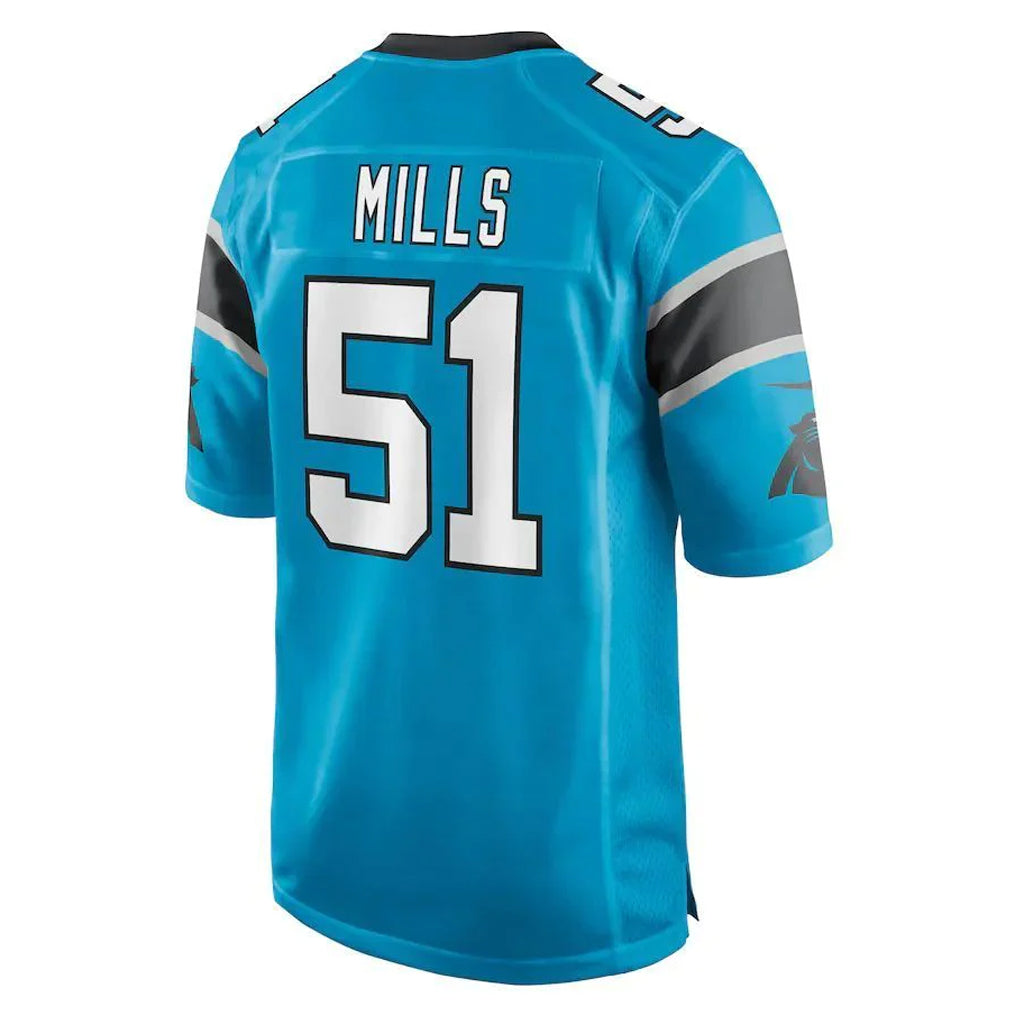C.Panthers #51 Sam Mills Player Blue Game Ldoa Stitched Jerseys