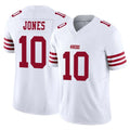 SF.49ers #10 Mac Jones Player White Limited Vapor F.U.S.E. Home Game Ldoa Stitched Jerseys