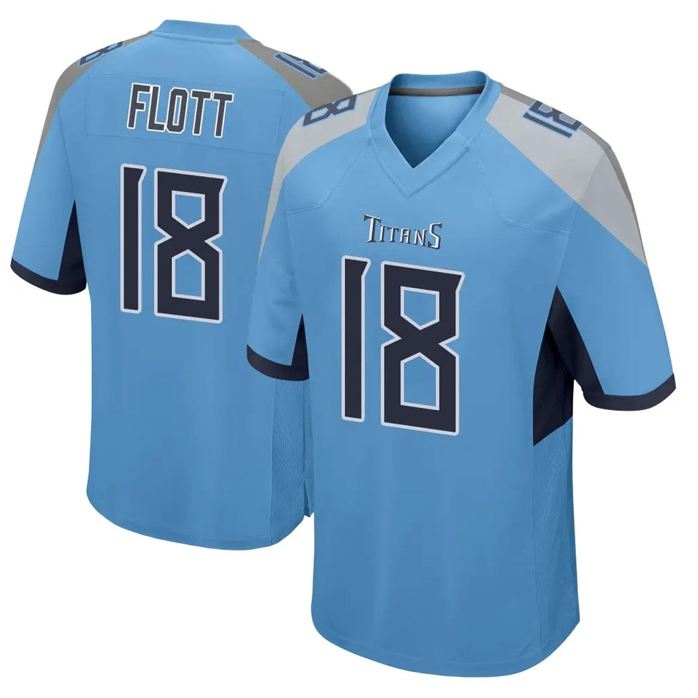 T.Titans #18 Cor'Dale Flott Player Light Blue Home Game Ldoa Stitched Jerseys