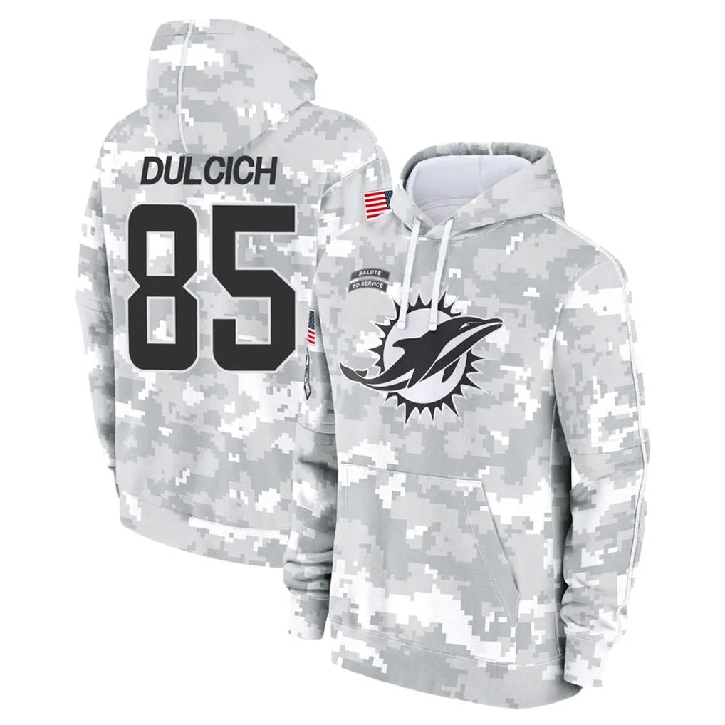 M.Dolphins #85 Greg Dulcich Player Arctic Camo Salute to Service Hoodies Limited Game Ldoa Stitched Jerseys