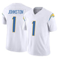 LA.Chargers #1 Quentin Johnston Player White Limited Vapor F.U.S.E. Home Game Ldoa Stitched Jerseys