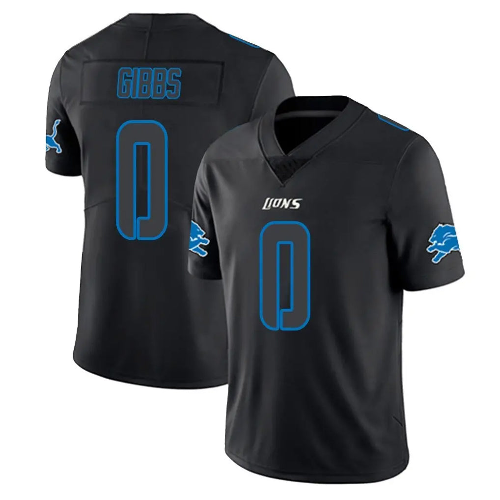 D.Lions #0 Jahmyr Gibbs Player Black Impact Limited Home Game Ldoa Stitched Jerseys