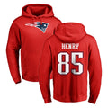 NE.Patriots #85 Hunter Henry Player Red LOGO Pullover Hoodies Home Game Ldoa Stitched Jerseys