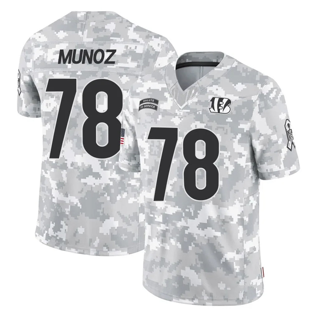 C.Bengals #78 Anthony Munoz Player Arctic Camo Salute to Service Limited Ldoa Stitched Jerseys