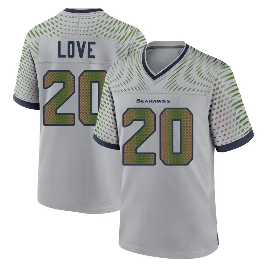S.Seahawks #20 Julian Love Player Grey 2025 Rivalries Collection Home Game Ldoa Stitched Jerseys