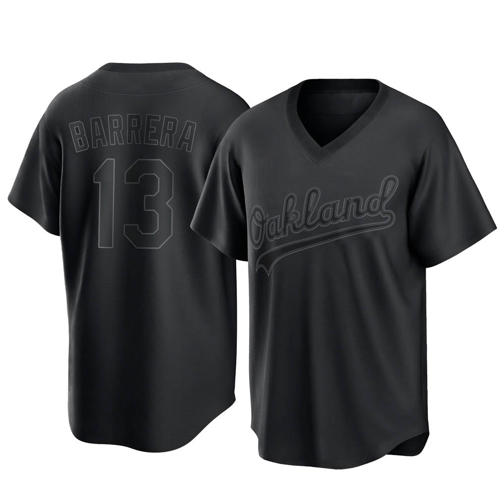 Athletics #13 Luis Barrera Player Black Pitch Fashion T-shirt Home Game Ldoa Stitched Jerseys
