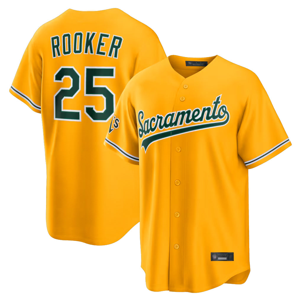 Athletics #25 Brent Rooker Player Gold Home Game Ldoa Stitched Jerseys