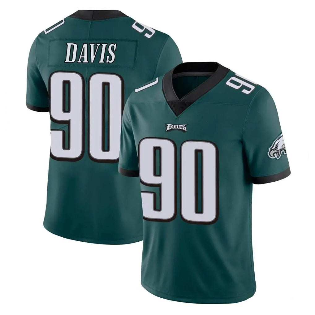 P.Eagles #90 Jordan Davis Player Team Color Green Vapor Untouchable Home Game Ldoa Stitched Jerseys