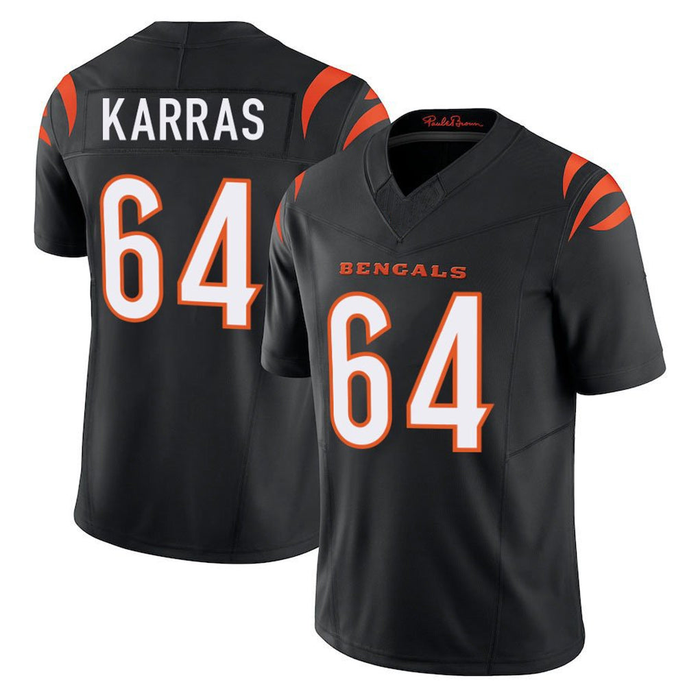 C.Bengals #64 Ted Karras Player Black Vapor F.U.S.E. Limited Home Game Ldoa Stitched Jerseys