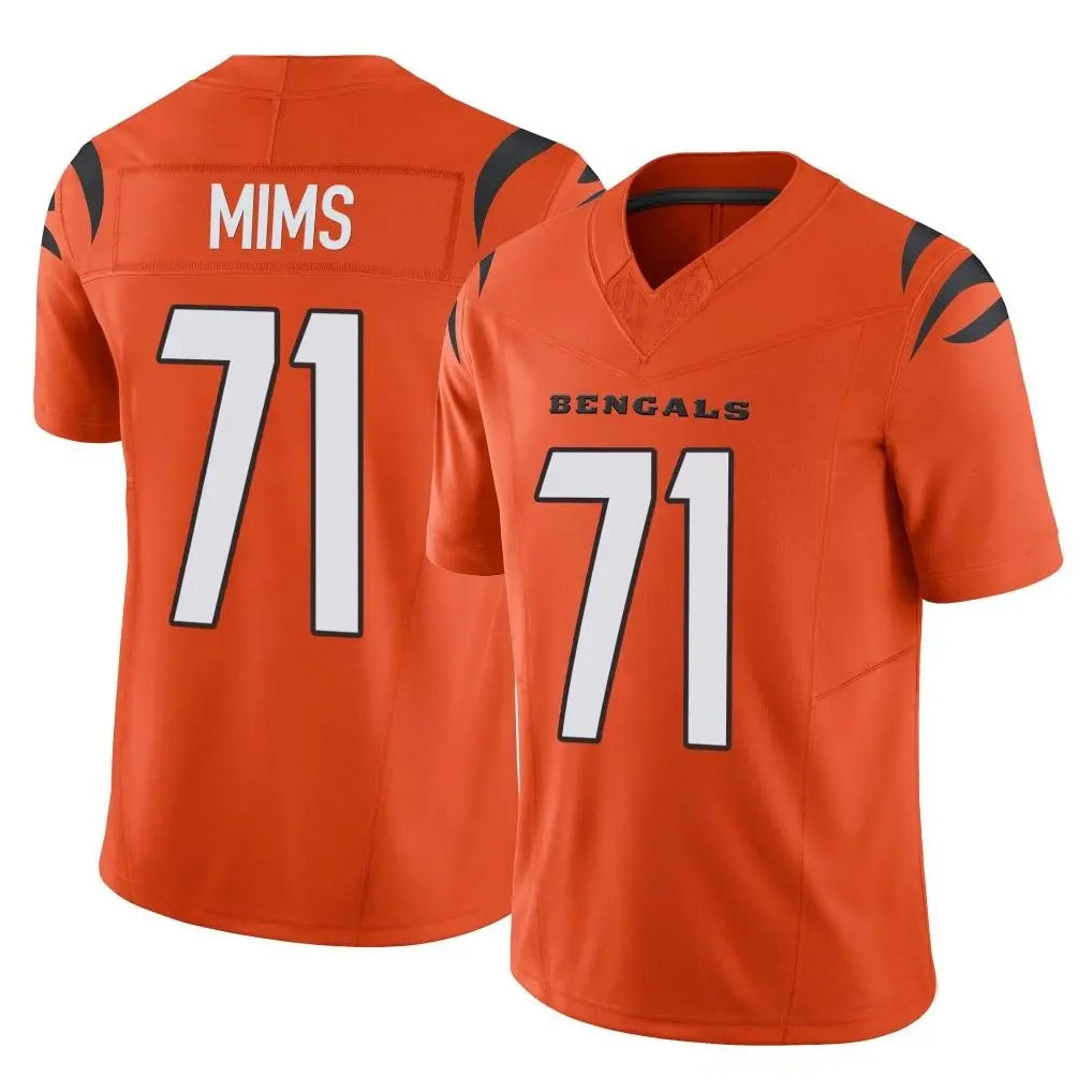 C.Bengals #71 Amarius Mims Player Orange Vapor F.U.S.E. Limited Home Game Ldoa Stitched Jerseys