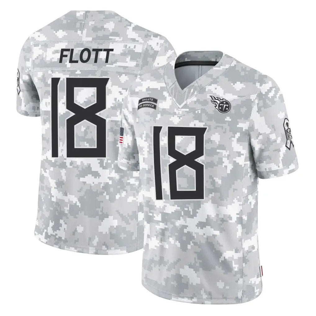 T.Titans #18 Cor'Dale Flott Player Arctic Camo Limited Salute to Service Home Game Ldoa Stitched Jerseys