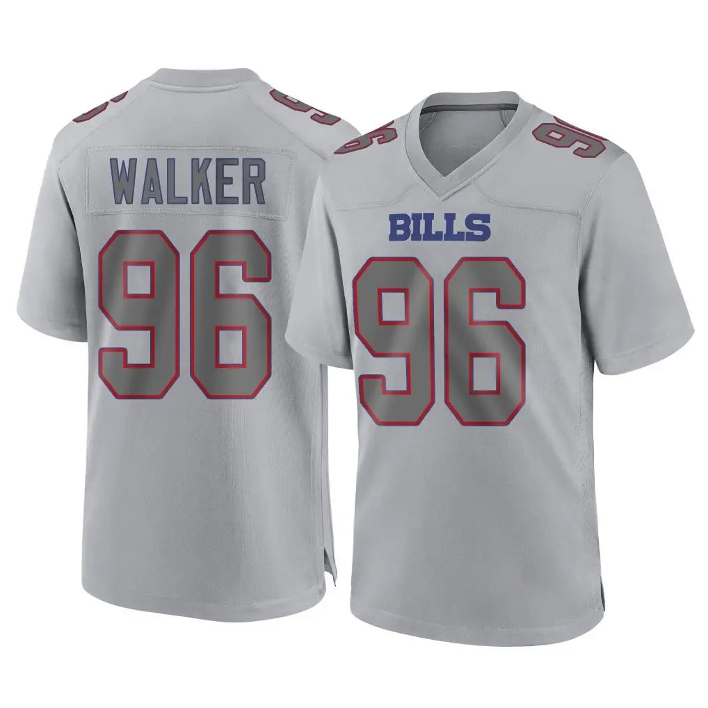 B.Bills #96 Deone Walker Player Gray Home Game Ldoa Stitched Jerseys