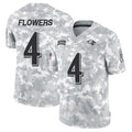 B.Ravens #4 Zay Flowers Player Arctic Camo Salute to Service Limited Ldoa Stitched Jerseys
