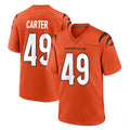 C.Bengals #49 Barrett Carter Player Orange Home Game Ldoa Stitched Jerseys