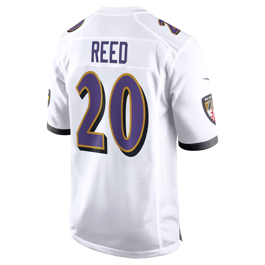 B.Ravens #20 Ed Reed Player White Alternate Game Home Ldoa Stitched Jerseys