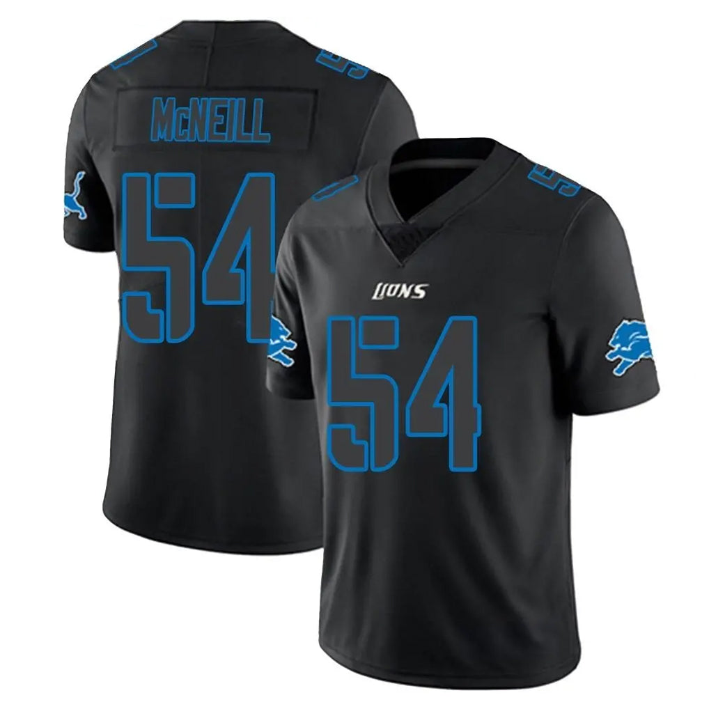 D.Lions #54 Alim McNeill Player Black Impact Limited Home Game Ldoa Stitched Jerseys