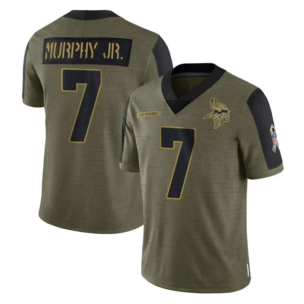 M.Vikings #7 Byron Murphy Jr. Player Olive Salute To Service Limited Game Ldoa Stitched Jerseys