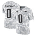 NE.Patriots #0 Christian Gonzalez Player Arctic Camo Salute To Service Limited Game Ldoa Stitched Jerseys