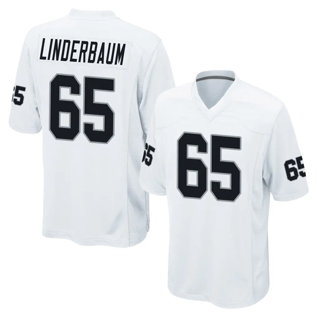 LV.Raiders #65 Tyler Linderbaum Player White Home Game Ldoa Stitched Jerseys