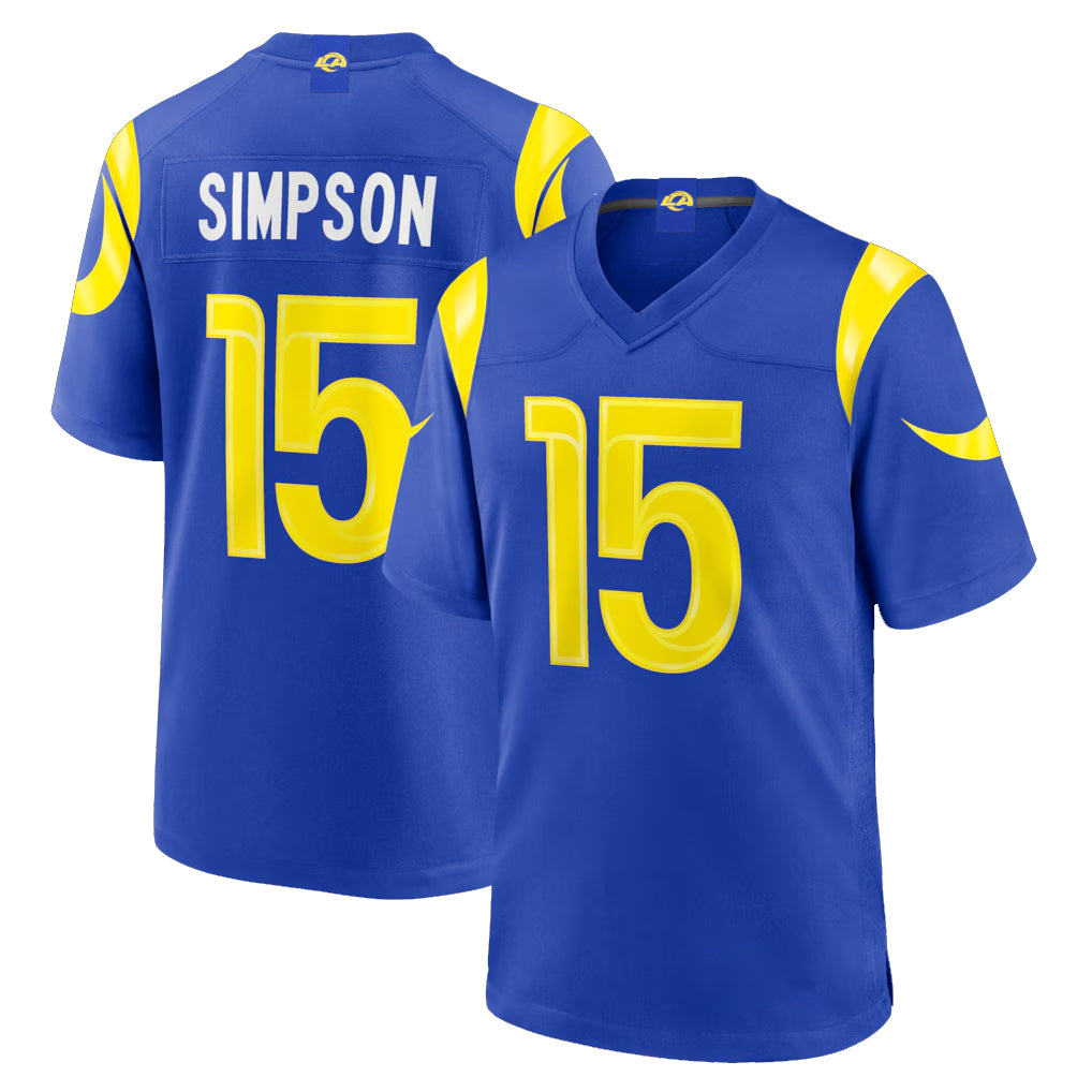LA.Rams #15 Ty Simpson Player Royal Limited Home Game Ldoa Stitched Jerseys