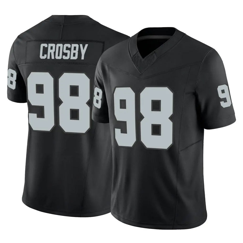 LV.Raiders #98 Maxx Crosby Player Black Limited Vapor F.U.S.E. Home Game Ldoa Stitched Jerseys