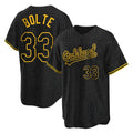 Athletics #33 Henry Bolte Player Black Snake Skin City Home Game Ldoa Stitched Jerseys