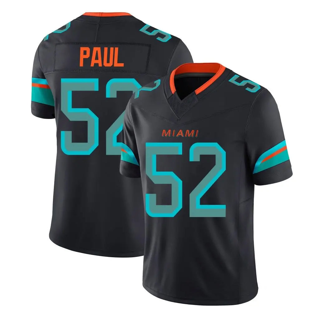 M.Dolphins #52 Patrick Paul Player Black Limited Pitch Rivalries Collection Home Game Ldoa Stitched Jerseys