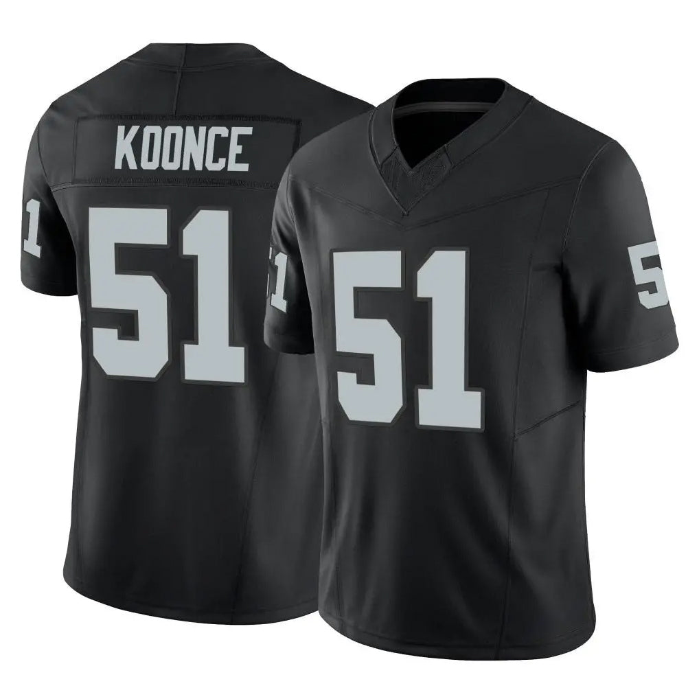 LV.Raiders #51 Malcolm Koonce Player Black Limited Vapor F.U.S.E. Home Game Ldoa Stitched Jerseys