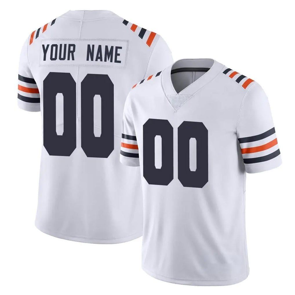 Custom C.Bears White Classic Vapor Limited Home Game Any Name & Numbers Ldoa Stitched Jerseys