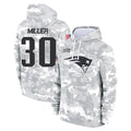 NE.Patriots #30 Jam Miller Player Arctic Camo Salute to Service Pullover Hoodies Limited Game Ldoa Stitched Jerseys