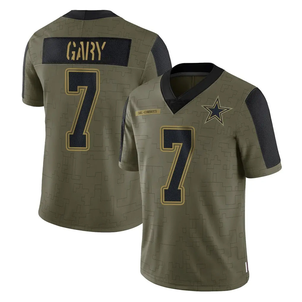 D.Cowboys #7 Rashan Gary Player Olive Salute to Service Limited Home Game Ldoa Stitched Jerseys