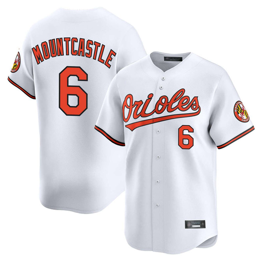 B.Orioles #6 Ryan Mountcastle Player White Limited Home Game Ldoa Stitched Jerseys