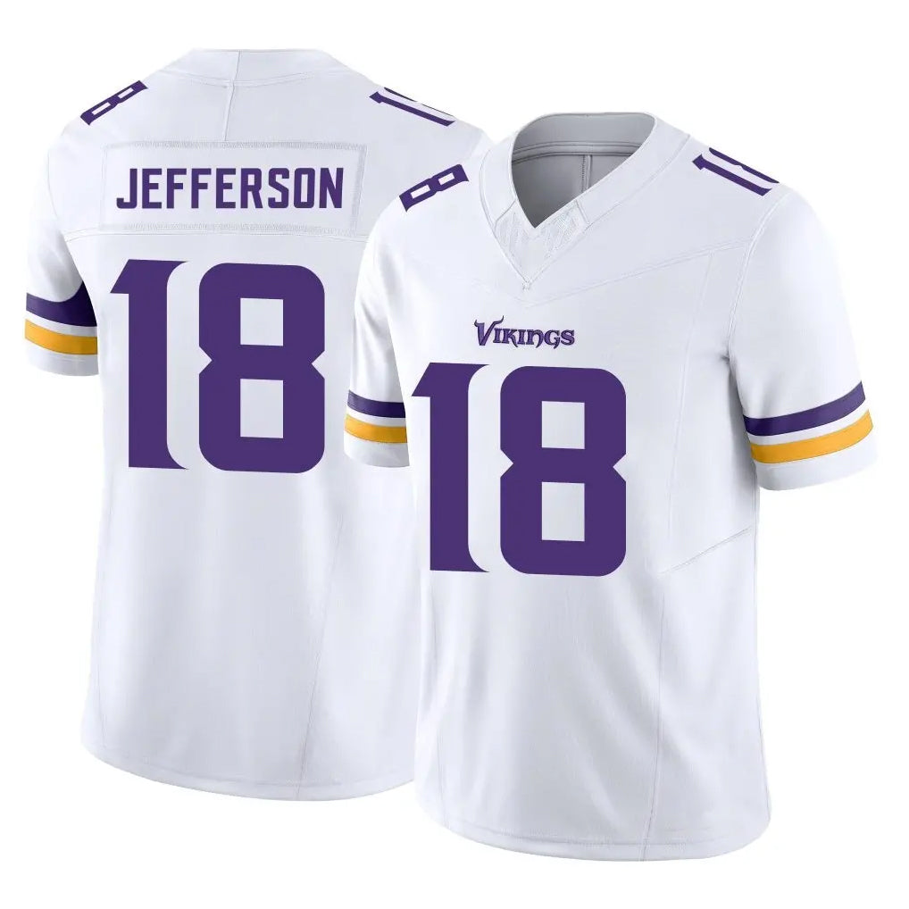 M.Vikings #18 Justin Jefferson Player White Limited Vapor F.U.S.E. Home Game Ldoa Stitched Jerseys
