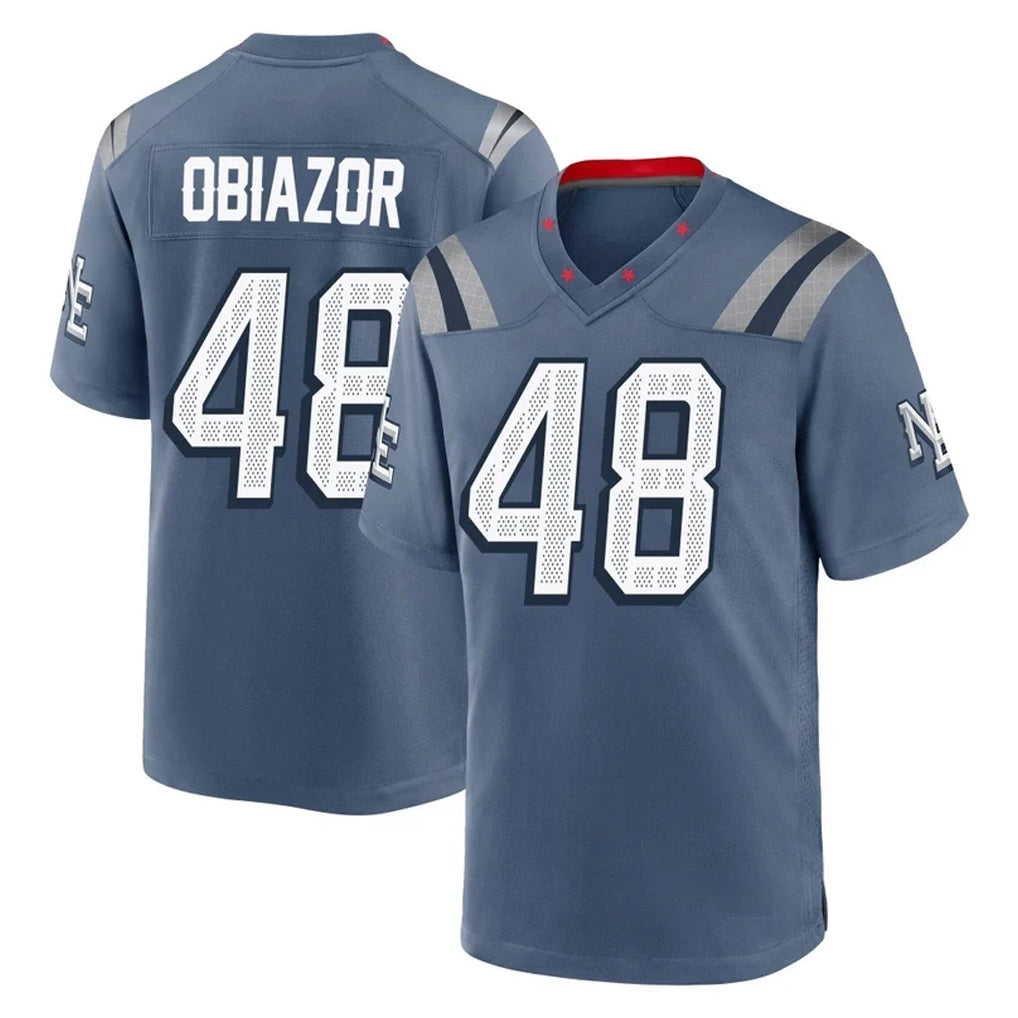 NE.Patriots #48 Namdi Obiazor Player Blue Rivalries Collection Home Game Ldoa Stitched Jerseys