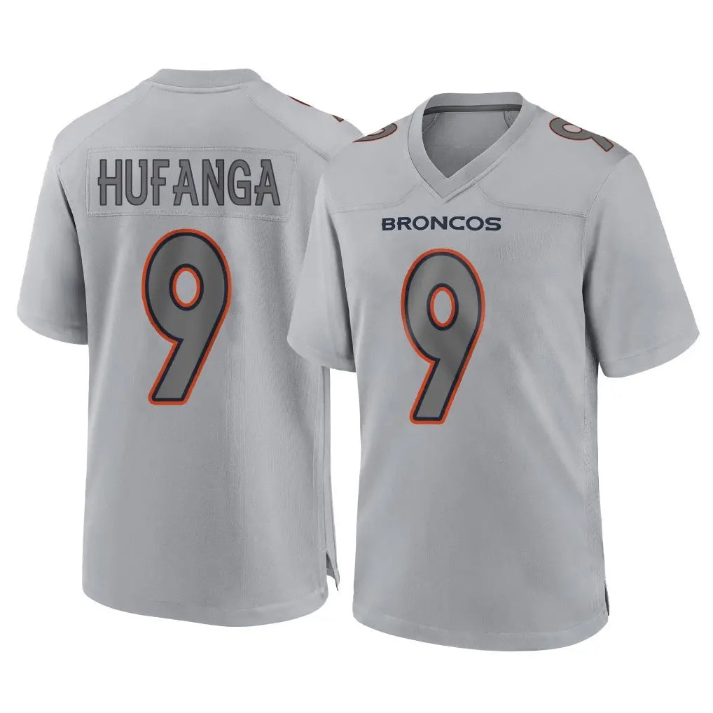 D.Broncos #9 Talanoa Hufanga Player Gray Atmosphere Fashion Limited Game Ldoa Stitched Jerseys