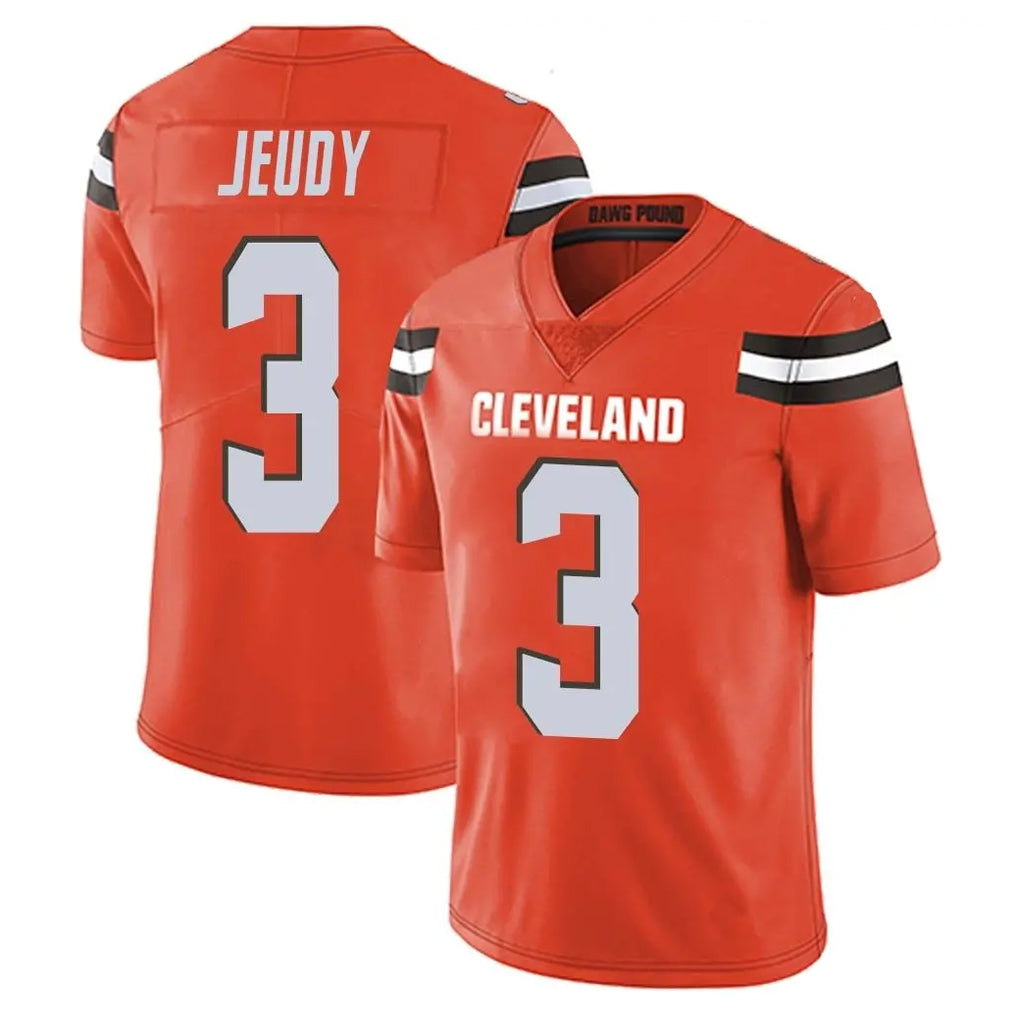 C.Browns #3 Jerry Jeudy Player Orange Alternate Vapor Untouchable Limited Home Game Ldoa Stitched Jerseys