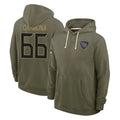 T.Titans #66 Fernando Carmona Jr. Player Olive Salute to Service Hoodies Home Game Ldoa Stitched Jerseys