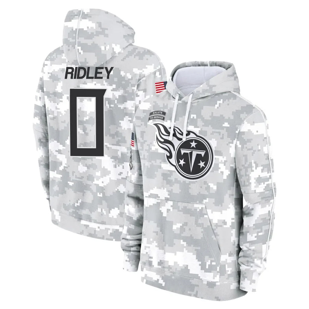 T.Titans #0 Calvin Ridley Player Camo Arctic Salute to Service Pullover Hoodies Home Game Ldoa Stitched Jerseys