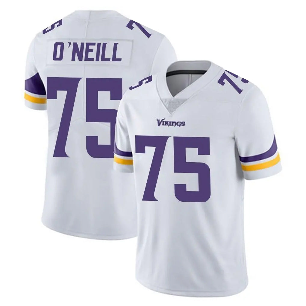 M.Vikings #75 Brian O'Neill Player White Limited Vapor Untouchable Home Game Ldoa Stitched Jerseys